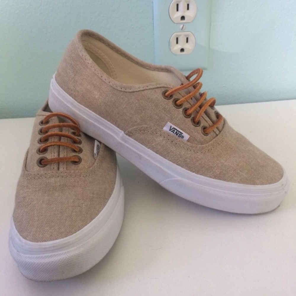 Tan vans with leather laces